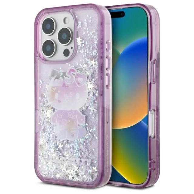 Чохол Hello Kitty Liquid Glitter 50TH Anniversary Party для iPhone 16 Pro Purple (HKHCP16LL50PPU)