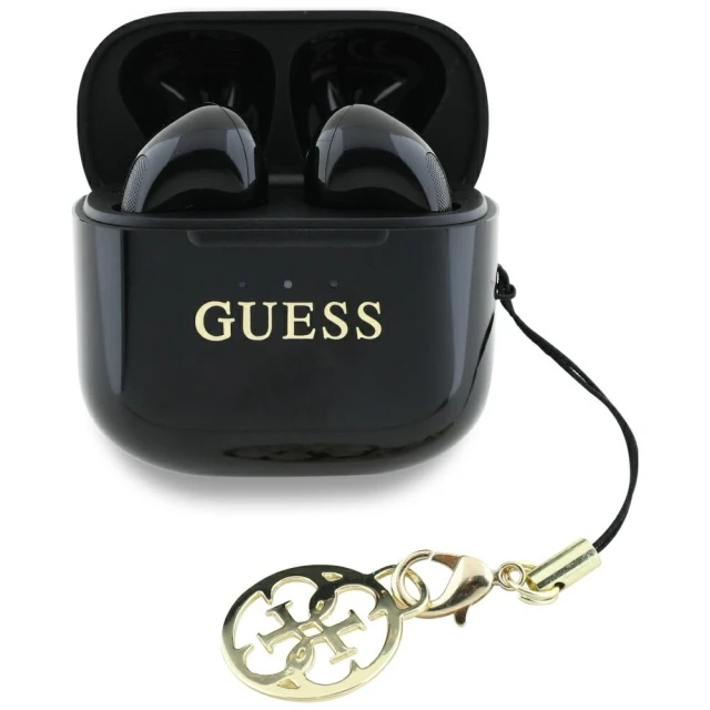 Бездротові навушники Guess Glossy Effect Printed Classic Logo & Charm Black (GUTWSXMCCLK)