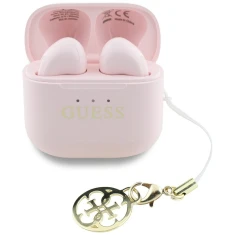 Бездротові навушники Guess Glossy Effect Printed Classic Logo & Charm Pink (GUTWSXMCCLP)