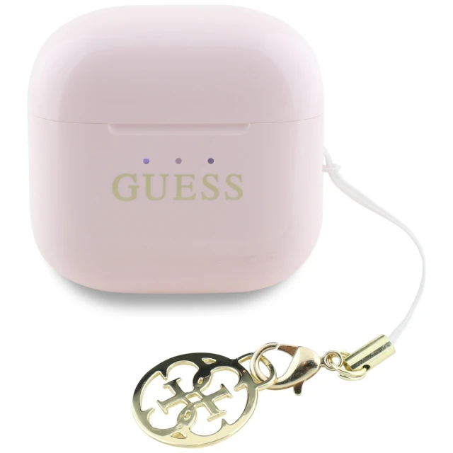 Бездротові навушники Guess Glossy Effect Printed Classic Logo & Charm Pink (GUTWSXMCCLP)