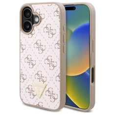 Чехол Guess 4G Triangle Metal Logo для iPhone 16 Plus White (GUHCP16MPG4GPH)
