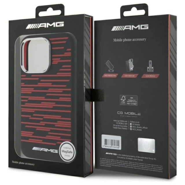 Чохол Mercedes Silicone Graphics для iPhone 16 Pro Black with MagSafe (AMHMP16L24SSRRK)