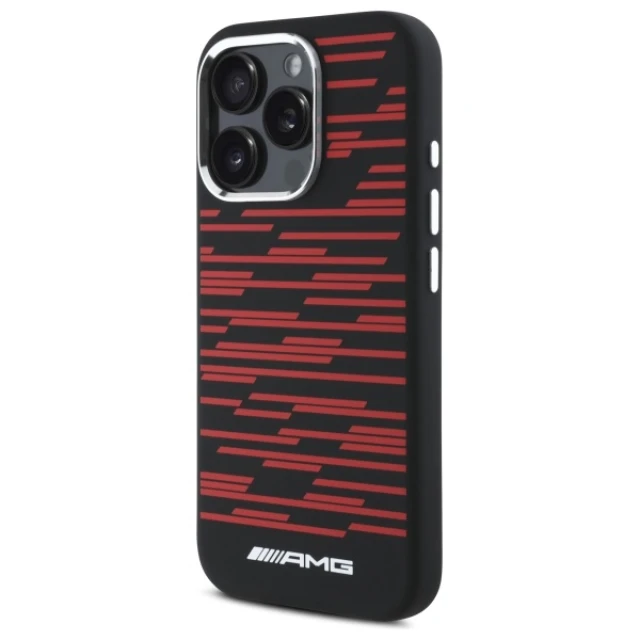 Чехол Mercedes Silicone Graphics для iPhone 16 Pro Max Black with MagSafe (AMHMP16X24SSRRK)