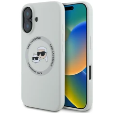Чохол Karl Lagerfeld Silicone Karl & Choupette Heads Ring для iPhone 16 Beige with MagSafe (KLHMP16SSKCHTCE)
