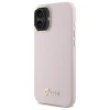Чохол Guess Silicone Script Metal Logo & Frame для iPhone 16 Pink (GUHCP16SSMBSLP)
