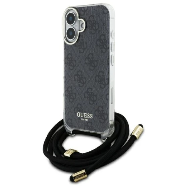 Чохол Guess Crossbody Cord 4G Print для iPhone 16 Black (GUHCP16SHC4SEK)