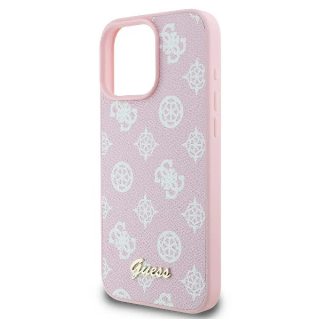 Чохол Guess Peony Script для iPhone 16 Pro Pink with MagSafe (GUHMP16LPGPYSP)