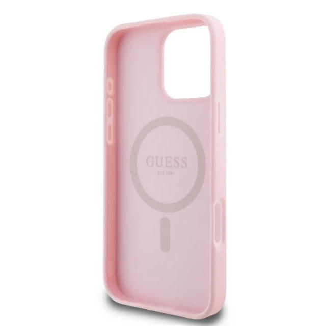 Чохол Guess Peony Script для iPhone 16 Pro Pink with MagSafe (GUHMP16LPGPYSP)
