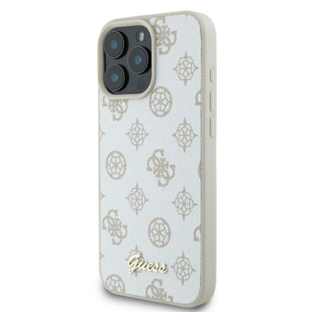 Чохол Guess Peony Script для iPhone 16 Pro White with MagSafe (GUHMP16LPGPYSH)