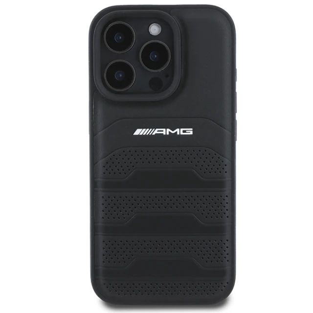 Чохол Mercedes Leather Debossed Lines для iPhone 16 Pro Black (AMHCP16LGSEBK)