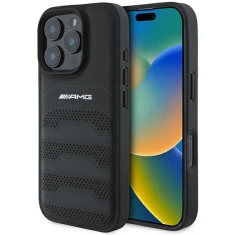 Чохол Mercedes Leather Debossed Lines для iPhone 16 Pro Max Black (AMHCP16XGSEBK)