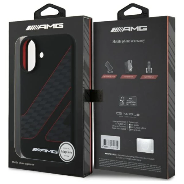 Чехол Mercedes Checkered Flag Pattern для iPhone 16 Black with MagSafe (AMHMP16S2SCFR)