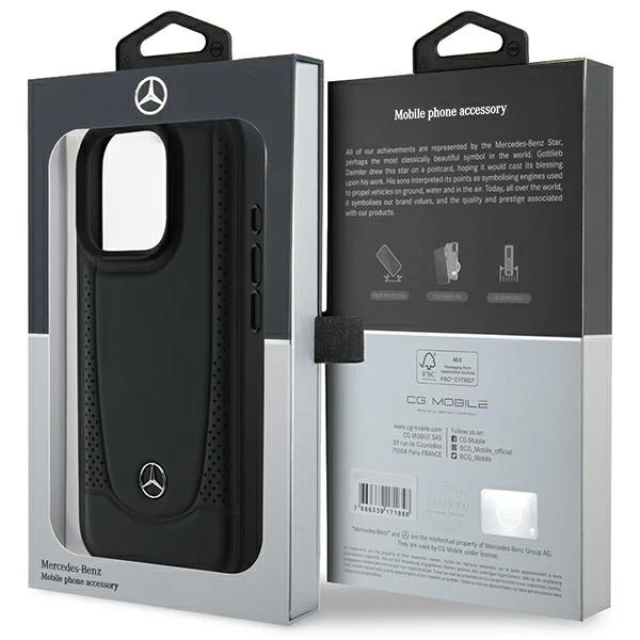Чохол Mercedes Leather Urban для iPhone 16 Pro Max Black (MEHCP16XARMBK)