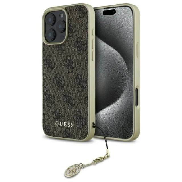 Чохол Guess 4G Charms Collection для iPhone 16 Pro Brown (GUHCP16LGF4GBR)