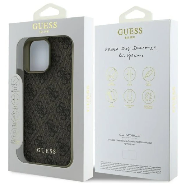 Чохол Guess 4G Charms Collection для iPhone 16 Pro Brown (GUHCP16LGF4GBR)