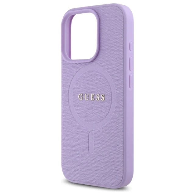 Чохол Guess Saffiano для iPhone 16 Pro Purple with MagSafe (GUHMP16LPSAHMCU)