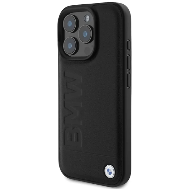 Чохол BMW Leather Hot Stamp для iPhone 16 Pro Max Black (BMHCP16XSLLBK)