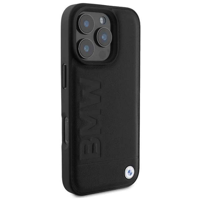 Чохол BMW Leather Hot Stamp для iPhone 16 Pro Max Black (BMHCP16XSLLBK)