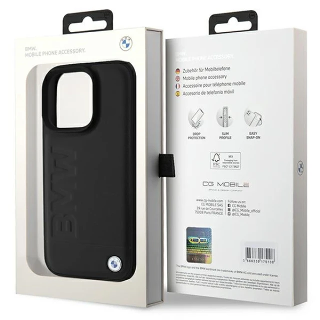 Чохол BMW Leather Hot Stamp для iPhone 16 Pro Max Black (BMHCP16XSLLBK)