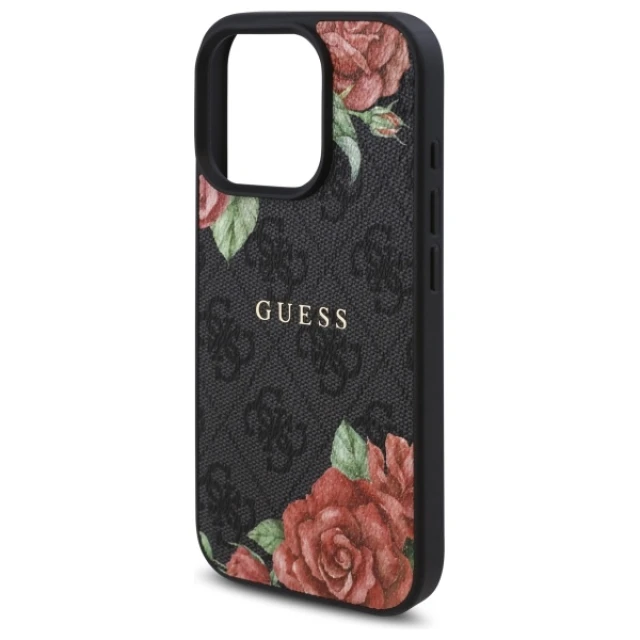 Чохол Guess 4G Flowers Print для iPhone 16 Pro Max Black with MagSafe (GUHMP16XP4ROPEMCK)