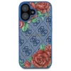 Чехол Guess 4G Flowers Print для iPhone 16 Blue with MagSafe (GUHMP16SP4ROPEMCB)