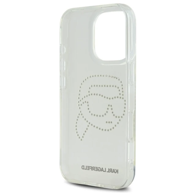 Чохол Karl Lagerfeld IML Rhinestones Karl Head для iPhone 16 Pro Transparent (KLHCP16LHKHDCELT)