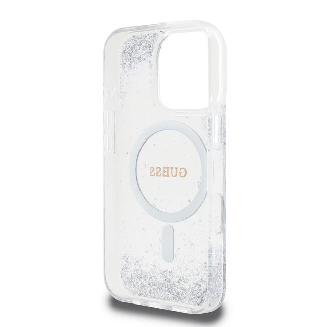 Чехол Guess Resin Gradient Glitter для iPhone 16 Pro Max Silver with MagSafe (GUHMP16XRGRGES)
