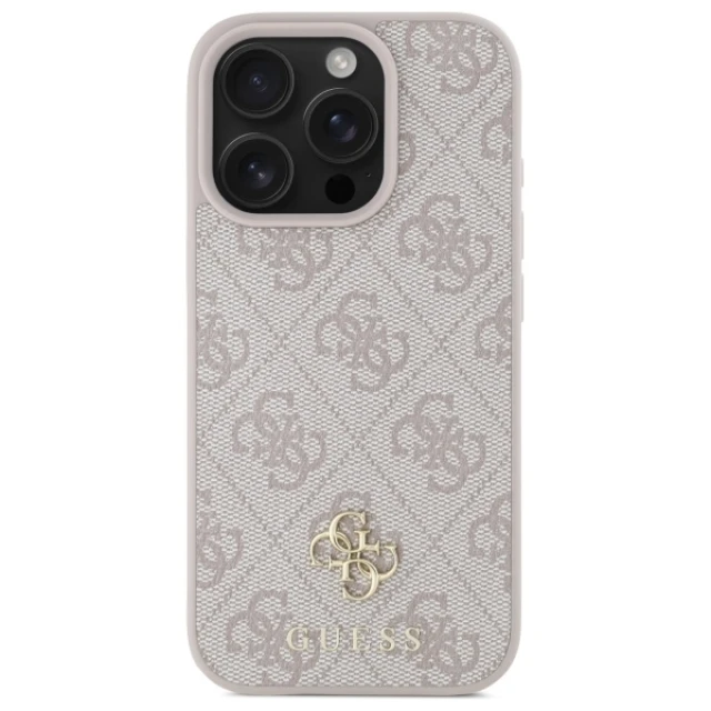 Чохол Guess 4G Small Metal Logo для iPhone 16 Pro Pink with MagSafe (GUHMP16LP4SM4MP)