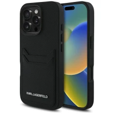 Чохол Karl Lagerfeld HC Grained PU Cardslot Metal Elong для iPhone 16 Pro Black (KLHCP16LPKHPORPK)