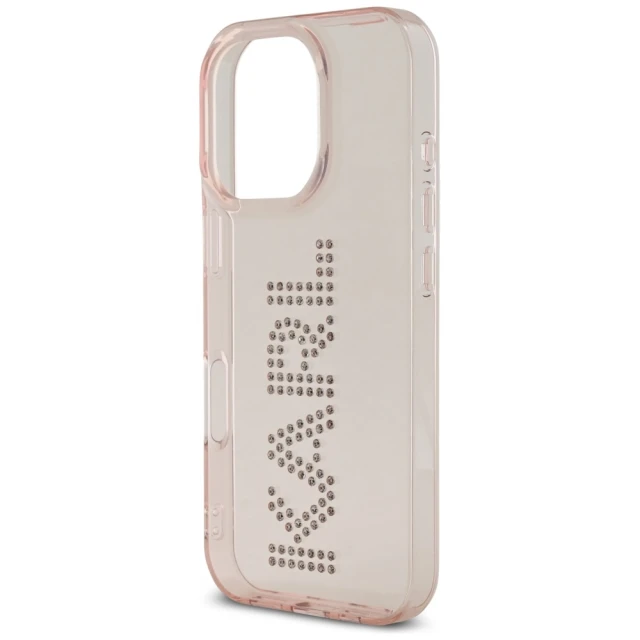 Чохол Karl Lagerfeld IML Rhinestones Logo для iPhone 16 Pro Pink (KLHCP16LHKLSTDCP)