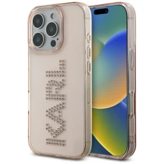 Чехол Karl Lagerfeld IML Rhinestones Logo для iPhone 16 Pro Max Pink (KLHCP16XHKLSTDCP)