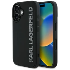 Чохол Karl Lagerfeld 3D Rubber Elongated Glitter для iPhone 16 Black (KLHCP16SRBKGVCK)