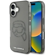 Чохол Karl Lagerfeld IML Rhinestones Karl Head для iPhone 16 Black (KLHCP16SHKHDCELK)