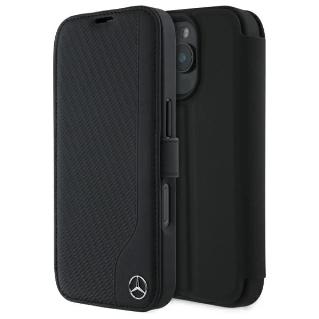 Чохол-книжка Mercedes Leather Wood Imitation для iPhone 16 Pro Max Black (MEBKP16X23RBGVK)
