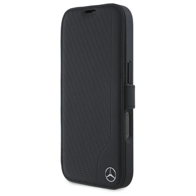 Чохол-книжка Mercedes Leather Wood Imitation для iPhone 16 Pro Max Black (MEBKP16X23RBGVK)