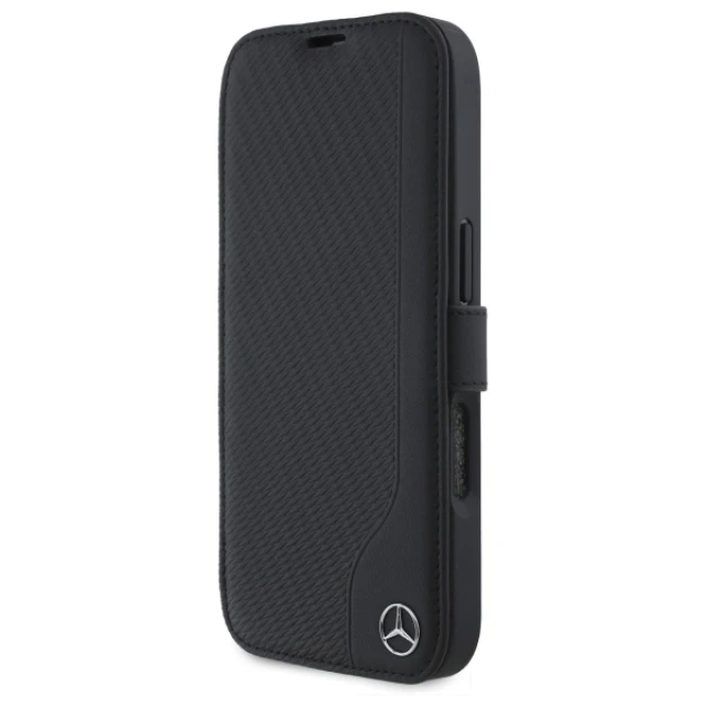 Чохол-книжка Mercedes Leather Wood Imitation для iPhone 16 Pro Max Black (MEBKP16X23RBGVK)