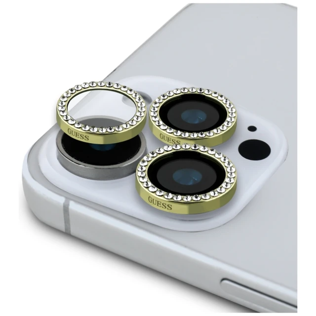Захисне скло Guess BP Rhinestone для iPhone 16 Pro Max Gold (GUBPP16XSPCLGGD)