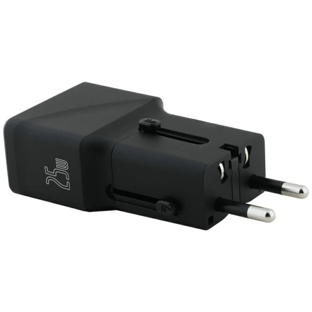 Мережевий зарядний пристрій Tumi Travel Adapter 25W USB-C/USB-A + кабель USB-C/USB-C Black (TUBSA25CACK)