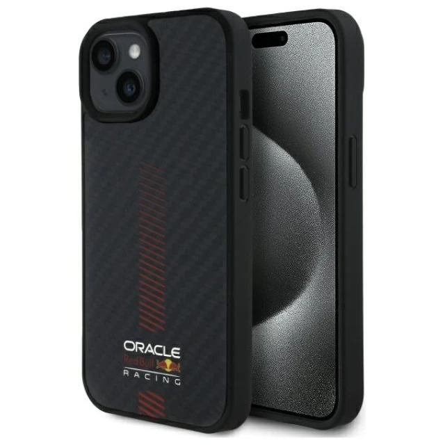 Чохол Red Bull Carbon Fiber Powerbar для iPhone 15 Black with MagSafe (RBHMP15S24CFGSMK)