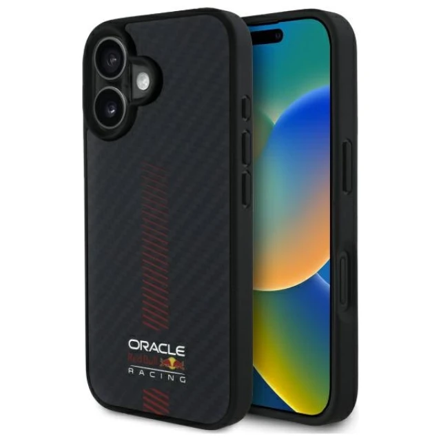 Чохол Red Bull Carbon Fiber Powerbar для iPhone 16 Plus Black with MagSafe (RBHMP16M24CFGSMK)