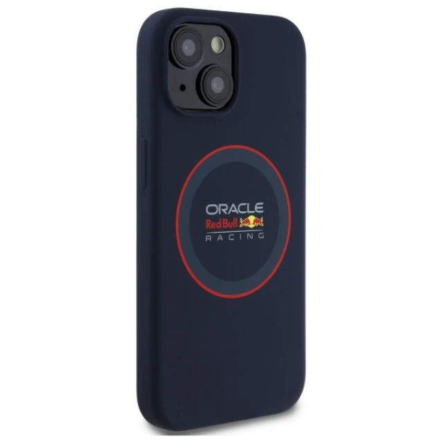 Чохол Red Bull Silicone Red Ring для iPhone 15 Navy with MagSafe (RBHMP15S24SIILVR)