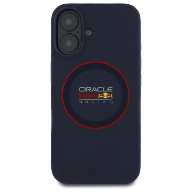 Чохол Red Bull Silicone Red Ring для iPhone 16 Plus Navy with MagSafe (RBHMP16M24SIILVR)