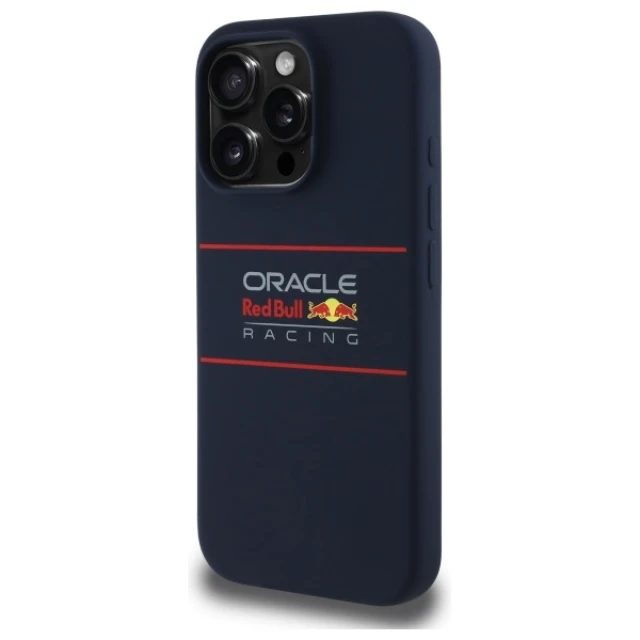 Чохол Red Bull Silicone Horizontal Logo для iPhone 15 Pro Navy with MagSafe (RBHMP15L24SIHSRV)