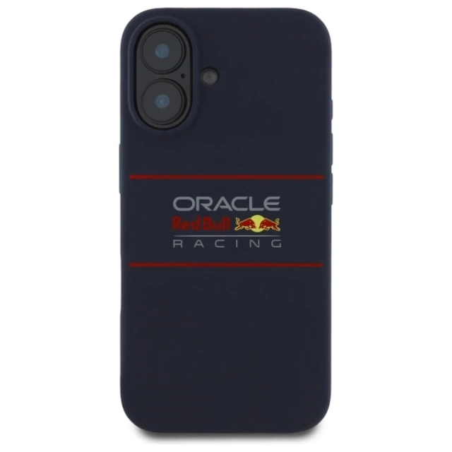 Чохол Red Bull Silicone Horizontal Logo для iPhone 16 Plus Navy with MagSafe (RBHMP16M24SIHSRV)