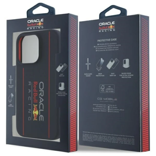 Чехол Red Bull Silicone Vertical Logo для iPhone 15 Pro Navy with MagSafe (RBHMP15L24SIOLRV)