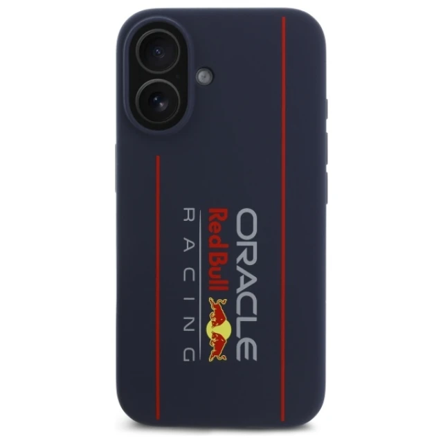 Чохол Red Bull Silicone Vertical Logo для iPhone 16 Navy with MagSafe (RBHMP16S24SIOLRV)