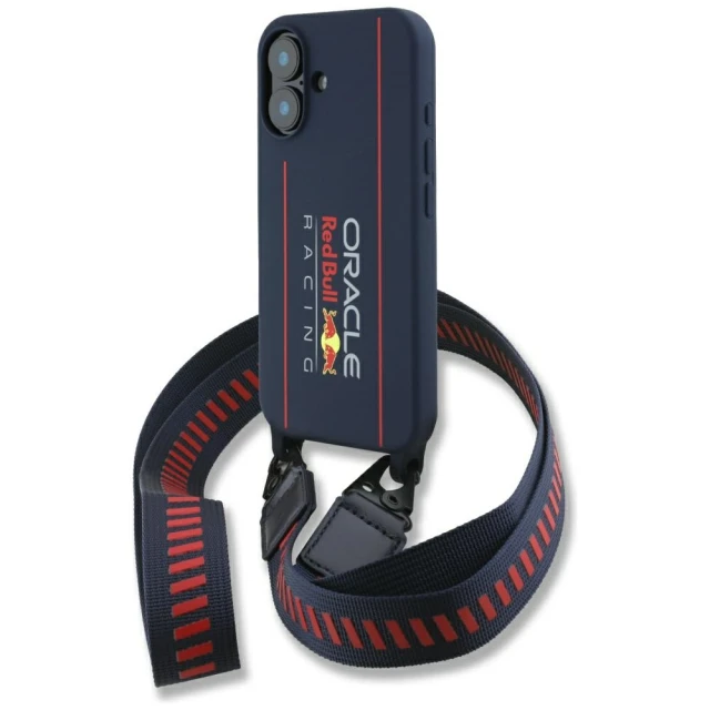 Чохол Red Bull Silicone Strap and Vertical Logo для iPhone 16 Navy with MagSafe (RBHMP16S24SISOLRV)