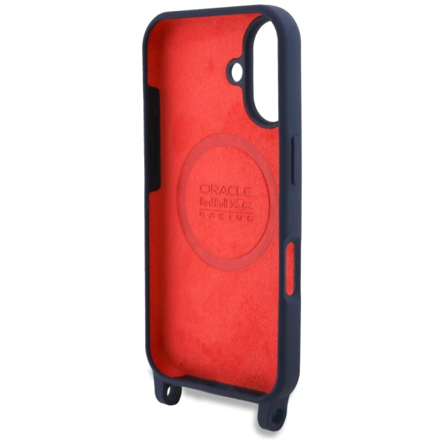 Чохол Red Bull Silicone Strap and Vertical Logo для iPhone 16 Navy with MagSafe (RBHMP16S24SISOLRV)