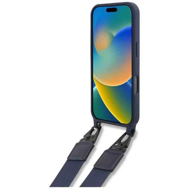 Чохол Red Bull Silicone Strap and Vertical Logo для iPhone 16 Pro Navy with MagSafe (RBHMP16L24SISOLRV)
