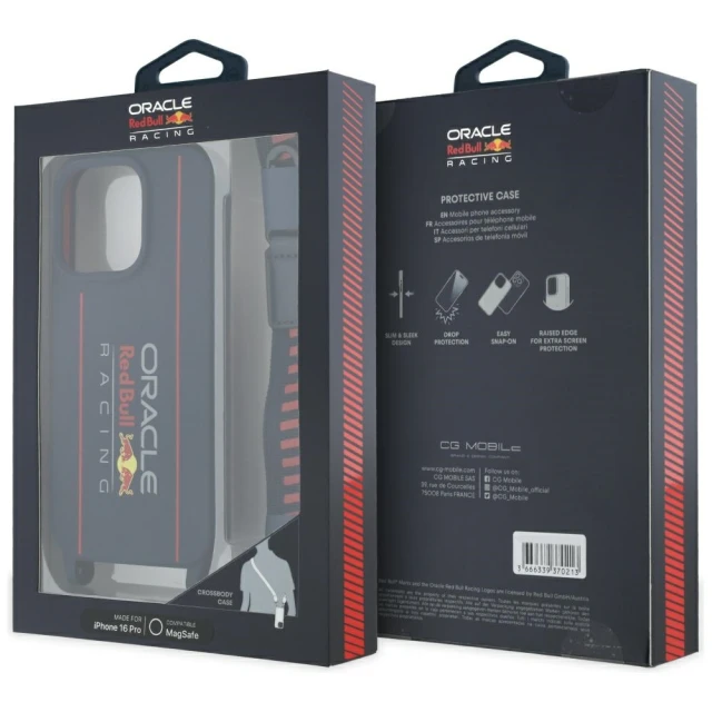 Чохол Red Bull Silicone Strap and Vertical Logo для iPhone 16 Pro Navy with MagSafe (RBHMP16L24SISOLRV)